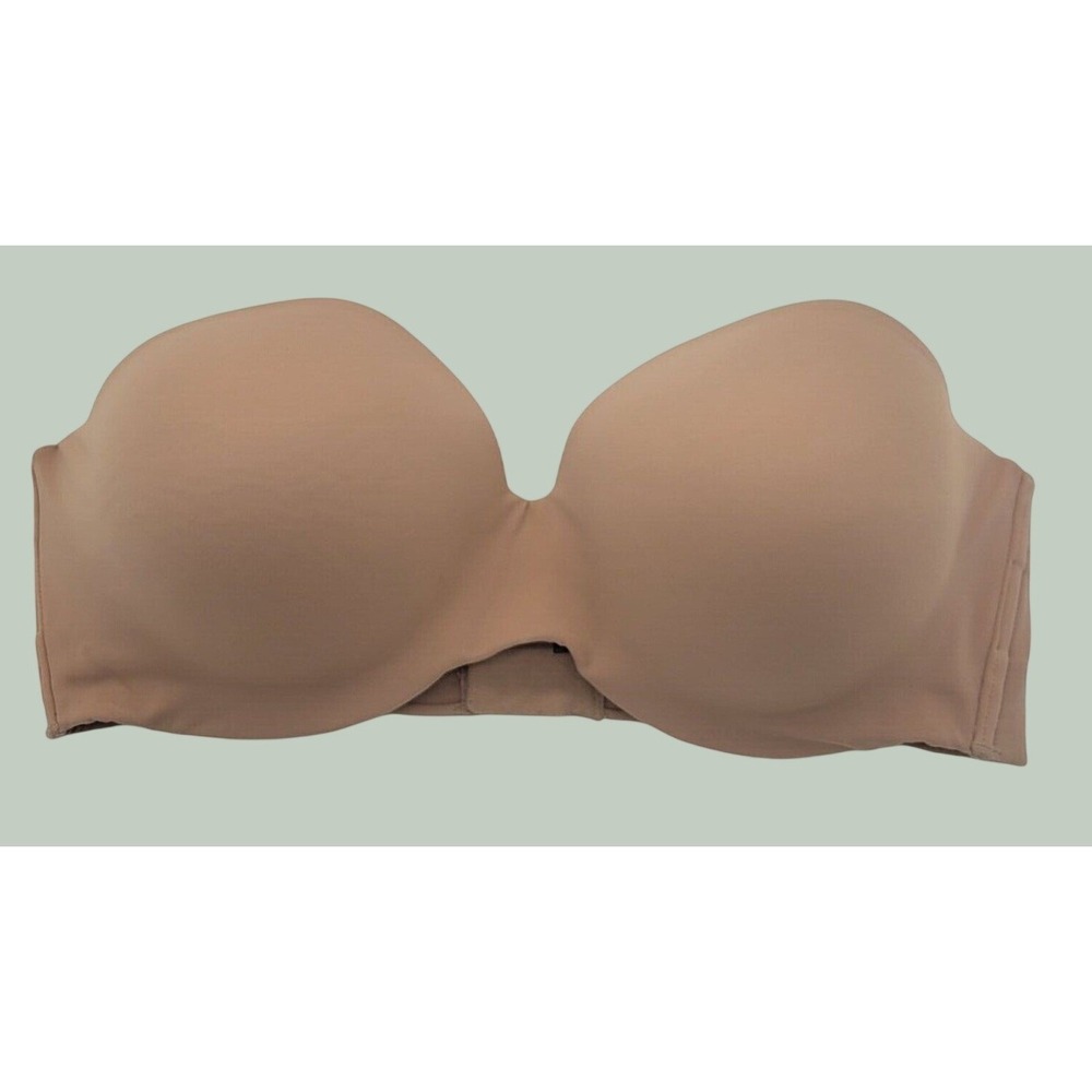 Ambrielle Strapless Bra Full Figure Padded Underwire Beige Nude 42DD
